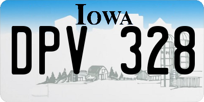 IA license plate DPV328