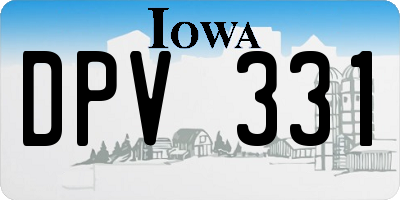 IA license plate DPV331
