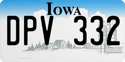IA license plate DPV332