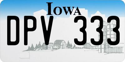 IA license plate DPV333