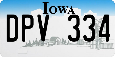 IA license plate DPV334