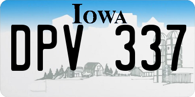 IA license plate DPV337