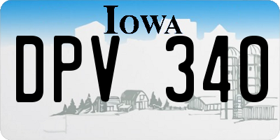 IA license plate DPV340