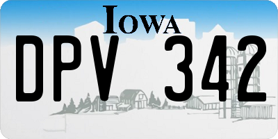 IA license plate DPV342