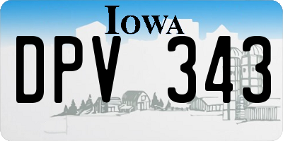 IA license plate DPV343