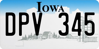 IA license plate DPV345