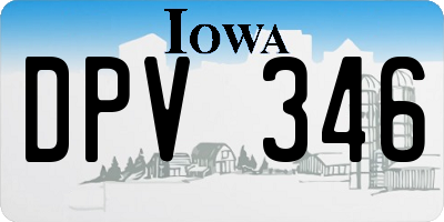 IA license plate DPV346