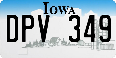 IA license plate DPV349