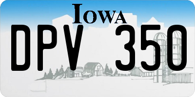 IA license plate DPV350