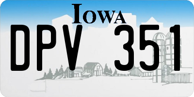 IA license plate DPV351