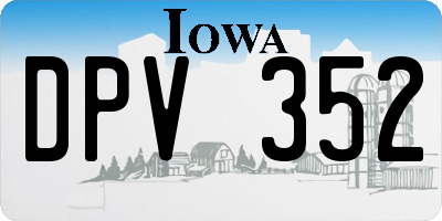 IA license plate DPV352