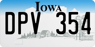 IA license plate DPV354