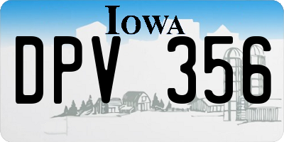 IA license plate DPV356