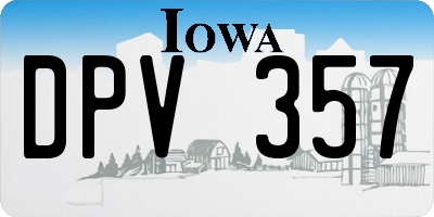 IA license plate DPV357