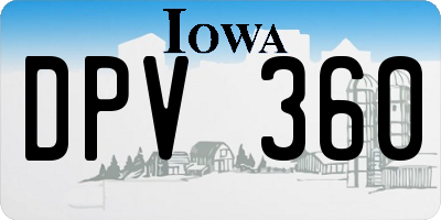 IA license plate DPV360