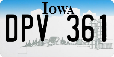 IA license plate DPV361