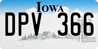 IA license plate DPV366