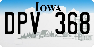 IA license plate DPV368