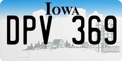 IA license plate DPV369