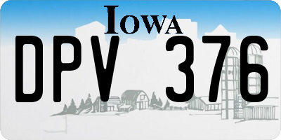 IA license plate DPV376