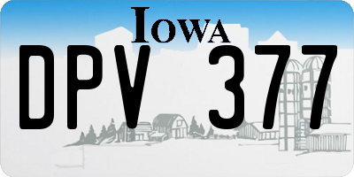 IA license plate DPV377
