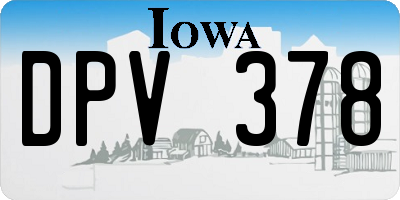 IA license plate DPV378