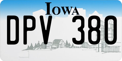 IA license plate DPV380