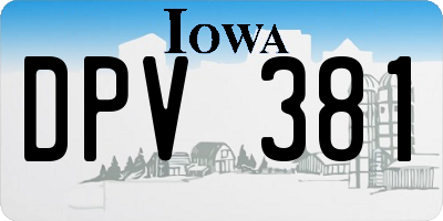 IA license plate DPV381