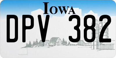 IA license plate DPV382