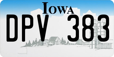 IA license plate DPV383