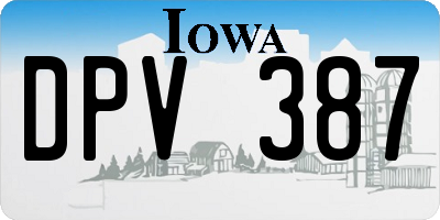 IA license plate DPV387
