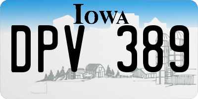IA license plate DPV389