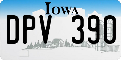 IA license plate DPV390