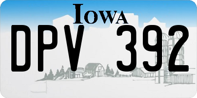 IA license plate DPV392
