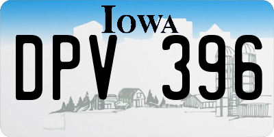 IA license plate DPV396