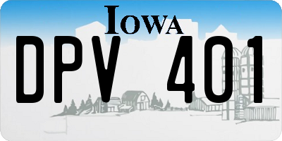 IA license plate DPV401