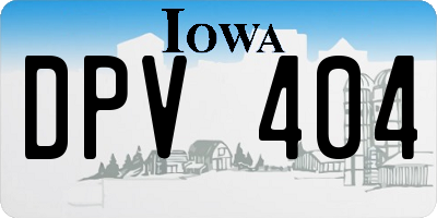 IA license plate DPV404