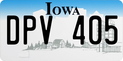 IA license plate DPV405