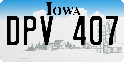 IA license plate DPV407