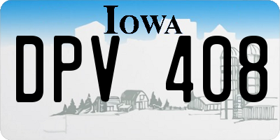 IA license plate DPV408