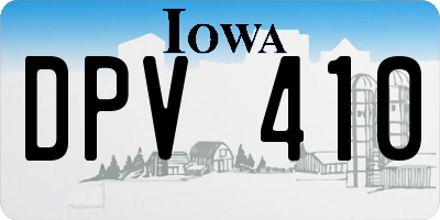 IA license plate DPV410