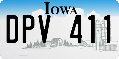IA license plate DPV411
