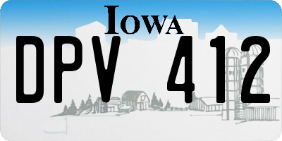 IA license plate DPV412