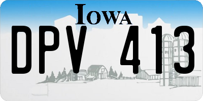 IA license plate DPV413