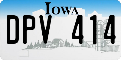 IA license plate DPV414
