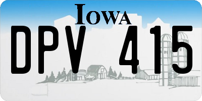 IA license plate DPV415