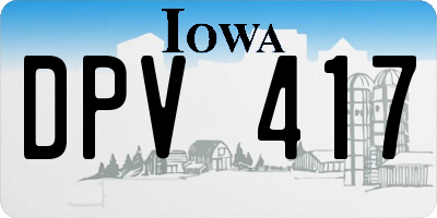 IA license plate DPV417