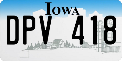 IA license plate DPV418