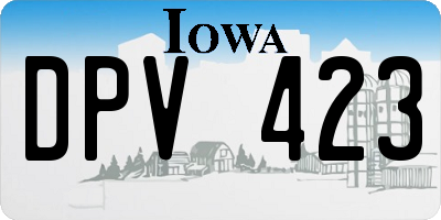 IA license plate DPV423