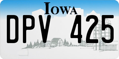 IA license plate DPV425